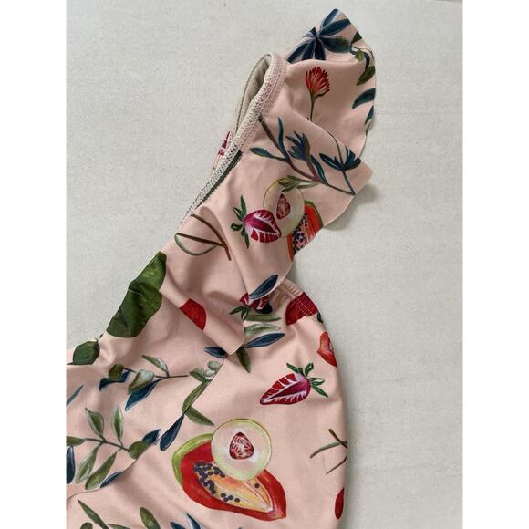 Free Press Swim One Piece Swimsuit Floral Print Plunge Swimwear - Picture 2 of 9